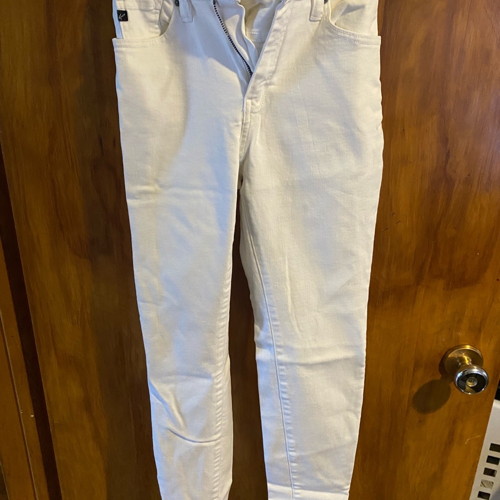 Kankan skinny Jean white 7/27 like new with stretch fray hem